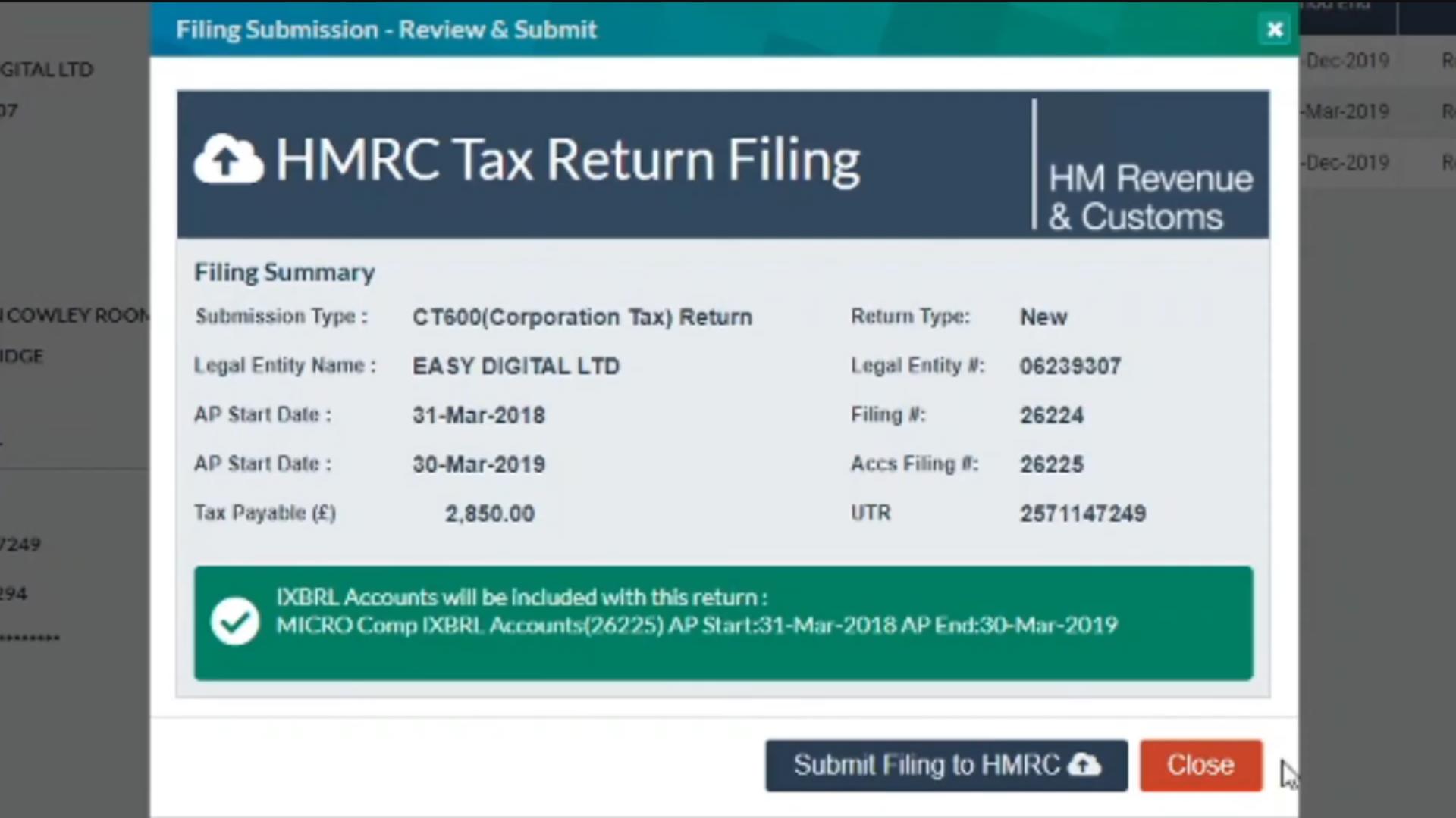 Easy Digital Tax and accounting information -  first year accounts