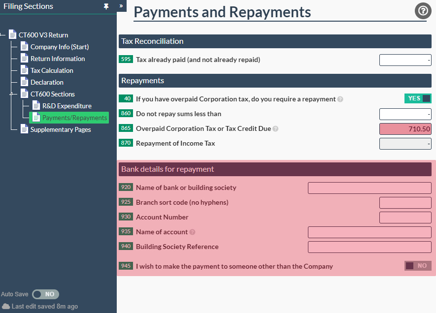 Easy Digital Tax and accounting information -  Claim repayment