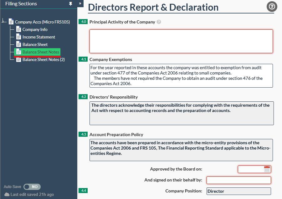Easy Digital Tax and accounting information -  audited accounts