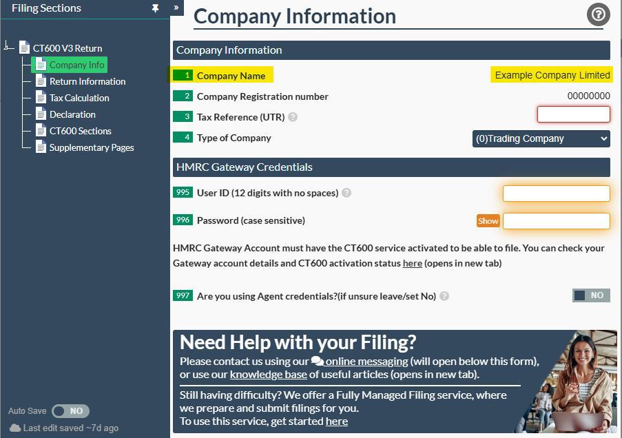 Change Company name Easy Digital Tax and accounting information - change