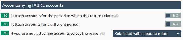 CT600 no IXBRL accounts required 