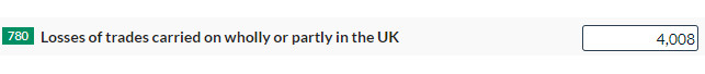 CT600 Box 780, Losses of trades carried on wholly or partly in the UK
