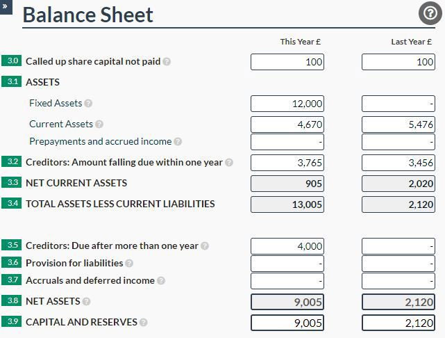 Micro Accounts Balance sheet Companies House micro company balance sheet