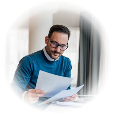 Man reading documents